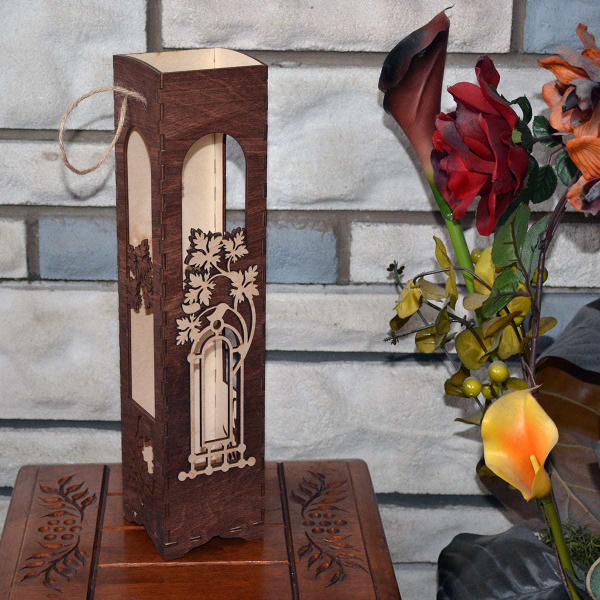 laser cut wooden wine box engraved gift