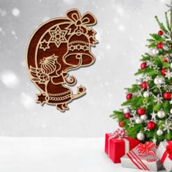 Ensemble laser découpé – Décorations en bois modernes et géométriques – Ornements uniques pour sapin de Noël