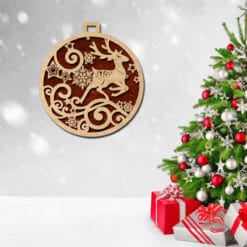 Ensemble laser découpé – Décorations en bois modernes et géométriques – Ornements uniques pour sapin de Noël