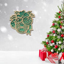 Ensemble laser découpé – Décorations en bois modernes et géométriques – Ornements uniques pour sapin de Noël