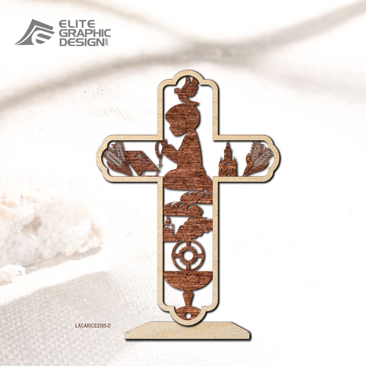 Cadeau de communion personnalisé en bois découpé au laser, pour fille