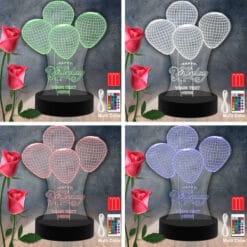 Balloon Happy Birthday RGB Led Acrylic Light Lamp Color Laser Cut