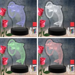 Dolphin Animal RGB Led Acrylic Light Lamp Color Laser Cut