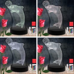 Dolphin Animal RGB Led Acrylic Light Lamp Color Laser Cut