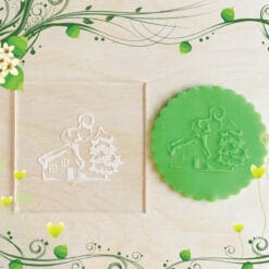Acrylic Outbosser Embosser cookies stamps for sugar paste cupcakes Gift Tree Christmas