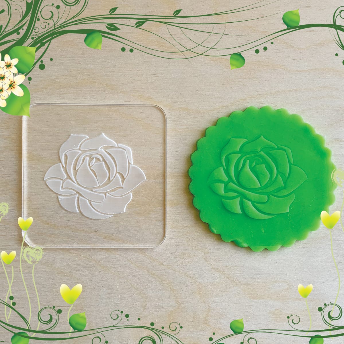 Acrylic Outbosser Embosser cookies stamps for sugar paste cupcakes Gift Flower