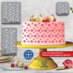 Cake Stencil Pastry Decoration Kitchen Food PETG Made In Quebec
