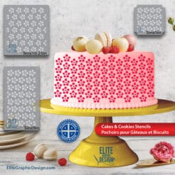 Cake Stencil Pastry Decoration Kitchen Food PETG Made In Quebec