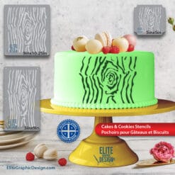 Cake Stencil Pastry Decoration Kitchen Food PETG Made In Quebec