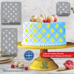 Cake Stencil Pastry Decoration Kitchen Food PETG Made In Quebec