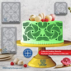 Cake Stencil Pastry Decoration Kitchen Food PETG Made In Quebec