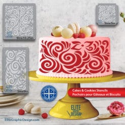 Cake Stencil Pastry Decoration Kitchen Food PETG Made In Quebec