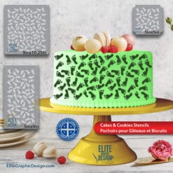 Cake Stencil Pastry Decoration Kitchen Food PETG Made In Quebec