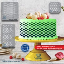 Cake Stencil Pastry Decoration Kitchen Food PETG Made In Quebec