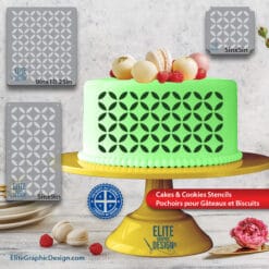 Cake Stencil Pastry Decoration Kitchen Food PETG Made In Quebec