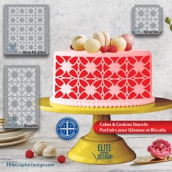 Cake Stencil Pastry Decoration Kitchen Food PETG Made In Quebec
