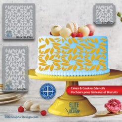 Cake Stencil Pastry Decoration Kitchen Food PETG Made In Quebec