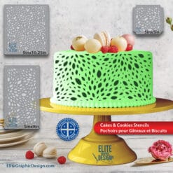 Cake Stencil Pastry Decoration Kitchen Food PETG Made In Quebec
