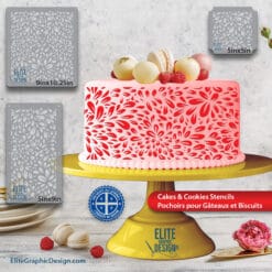 Cake Stencil Pastry Decoration Kitchen Food PETG Made In Quebec
