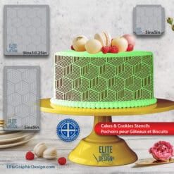 Cake Stencil Pastry Decoration Kitchen Food PETG Made In Quebec
