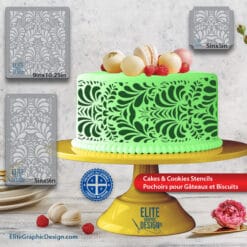 Cake Stencil Pastry Decoration Kitchen Food PETG Made In Quebec
