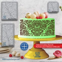 Cake Stencil Pastry Decoration Kitchen Food PETG Made In Quebec