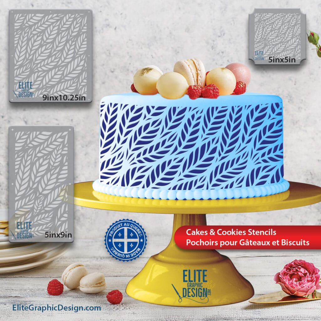 Cake Stencil Pastry Decoration Kitchen Food PETG Made In Quebec