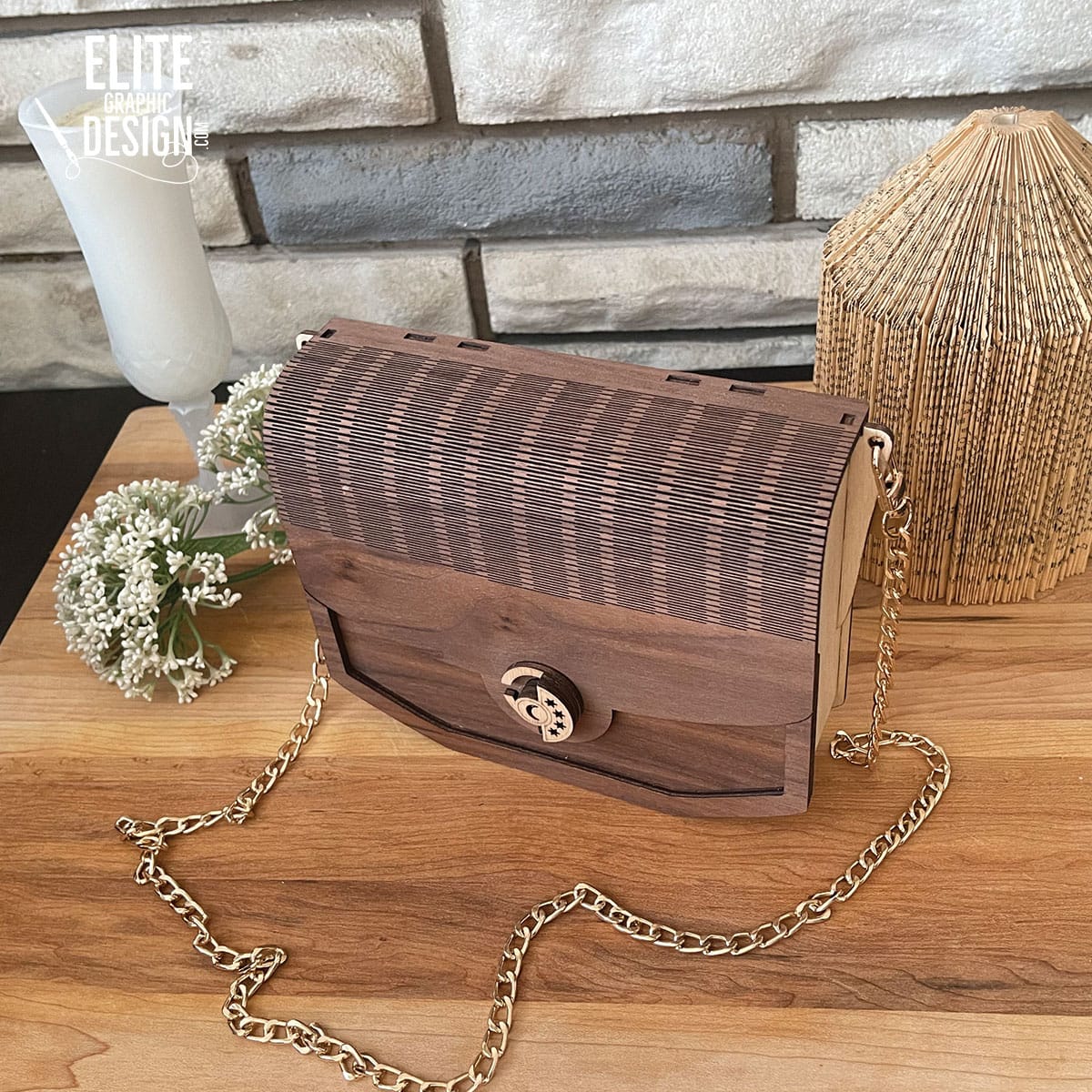 Sacs à main en bois découpés au laser, personnalisées