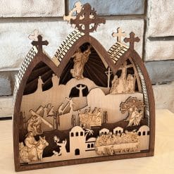 3d passion of christ wooden scene spiritual christian art